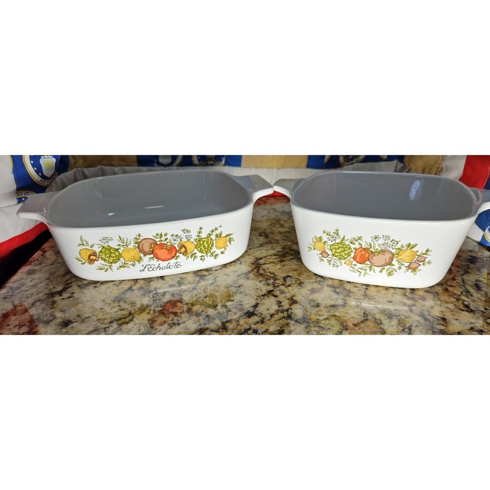 2 Corning‎ Ware Lechalote Casserole  1qt A-1-B Without Lid, P-43-B w/o Lid